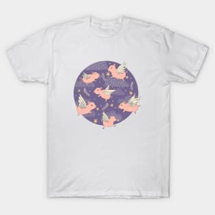 When Pigs Fly in Purple T-Shirt